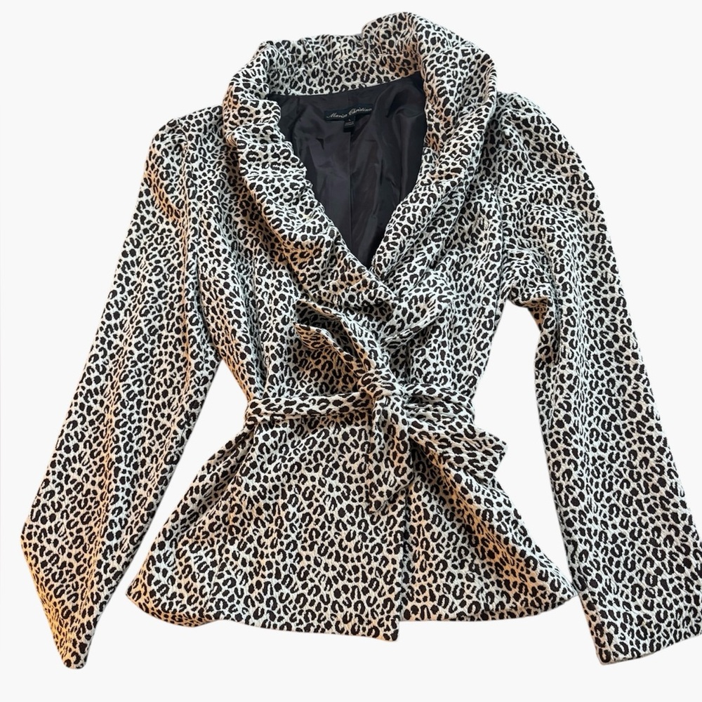 Marisa Christina Large Leopard Print Jacket ~ Classy, Fashion Forward. Size L